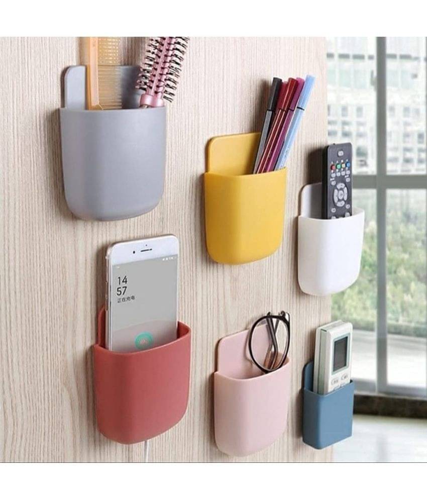     			THRIFTKART - 2 PC  Mobile Phone Holder, Pen Stand, Wall Mounted Storage Box Remote Storage Organizer Case for AC, TV REMOTE, Phone Charger Plug Holder
