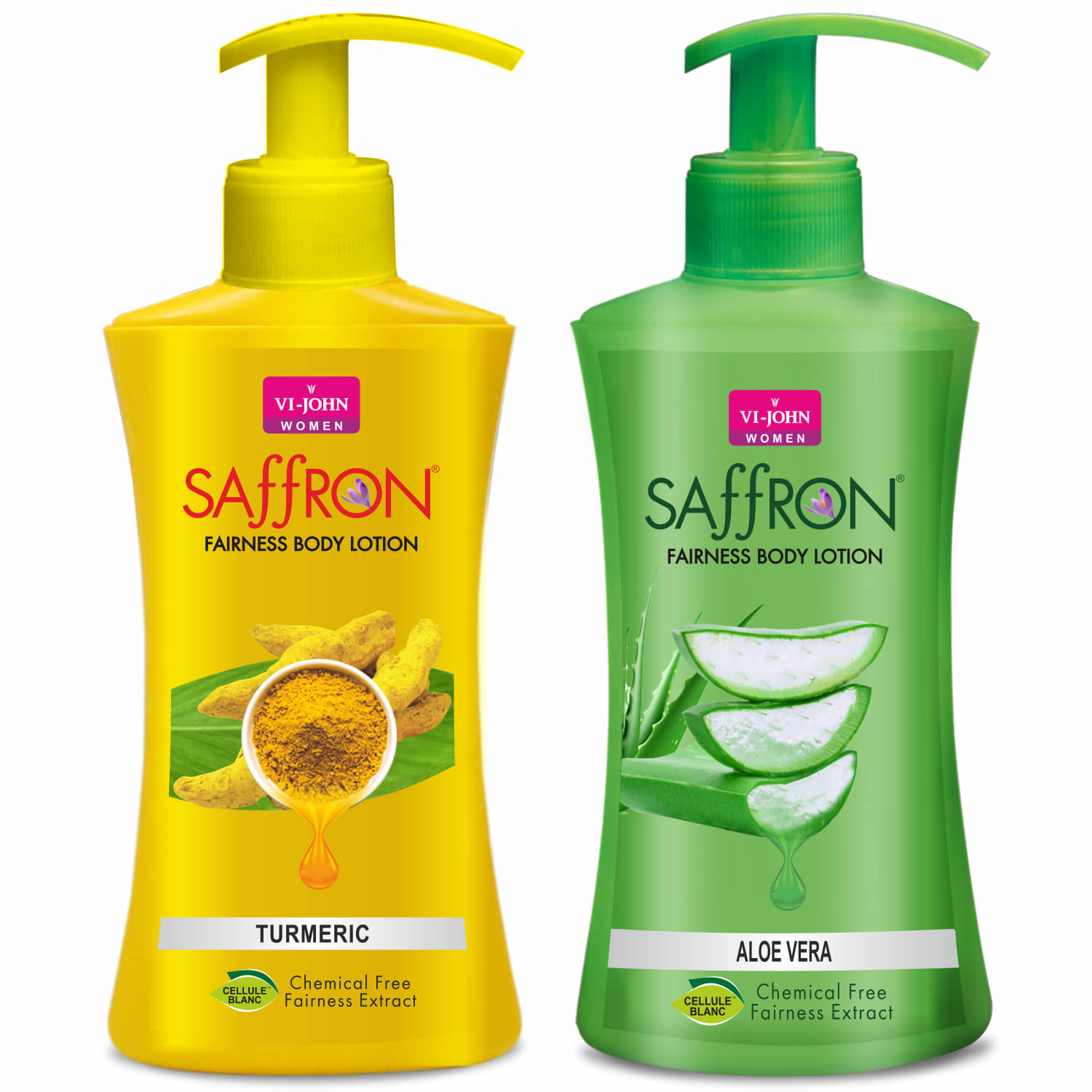 VI-JOHN Saffron Fairness Body Lotion Turmeric & Aloevera 250ml Pack of 2 VI-JOHN Saffron Fairness Body Lotion Turmeric & Aloevera 250ml Pack of 2