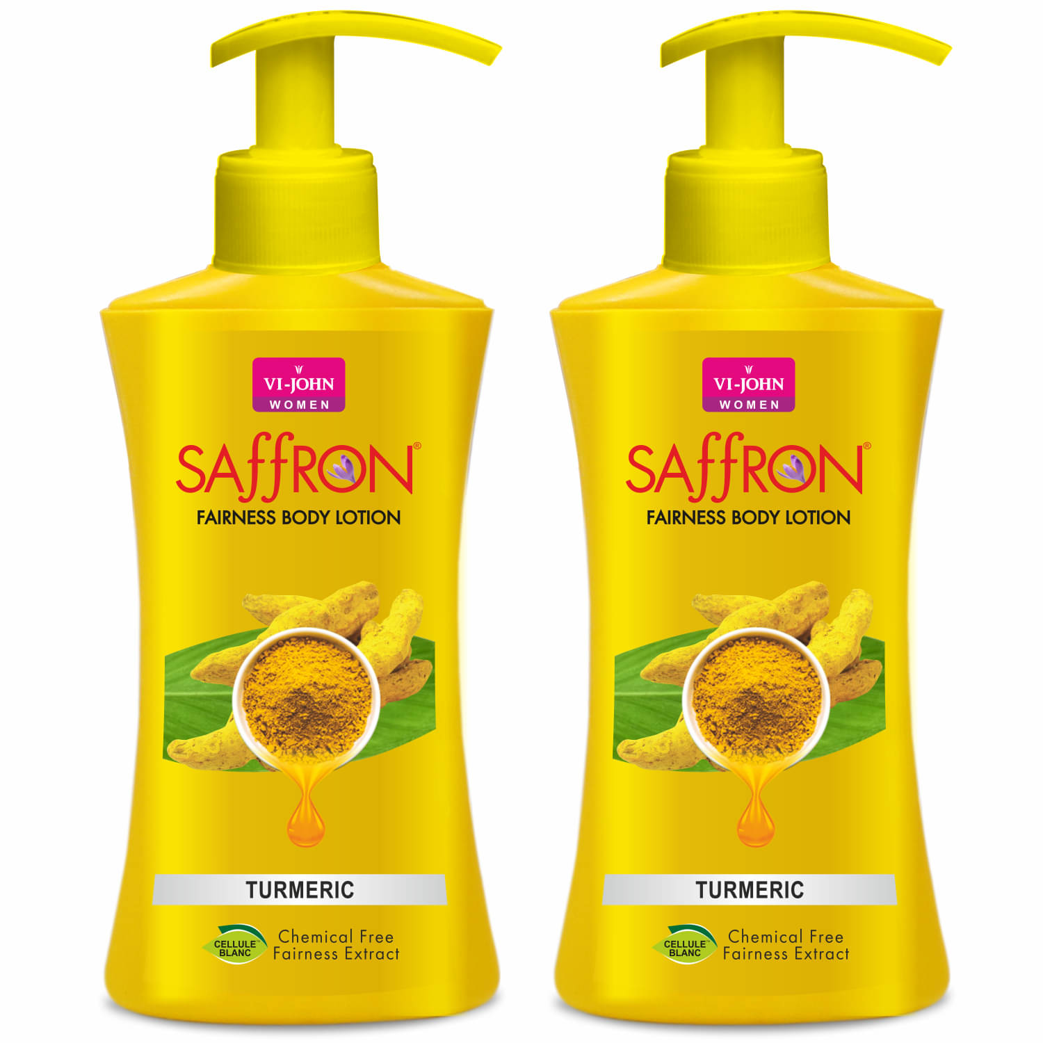     			VI-JOHN Saffron Fairness Body Lotion Turmeric 250ml Pack of 2