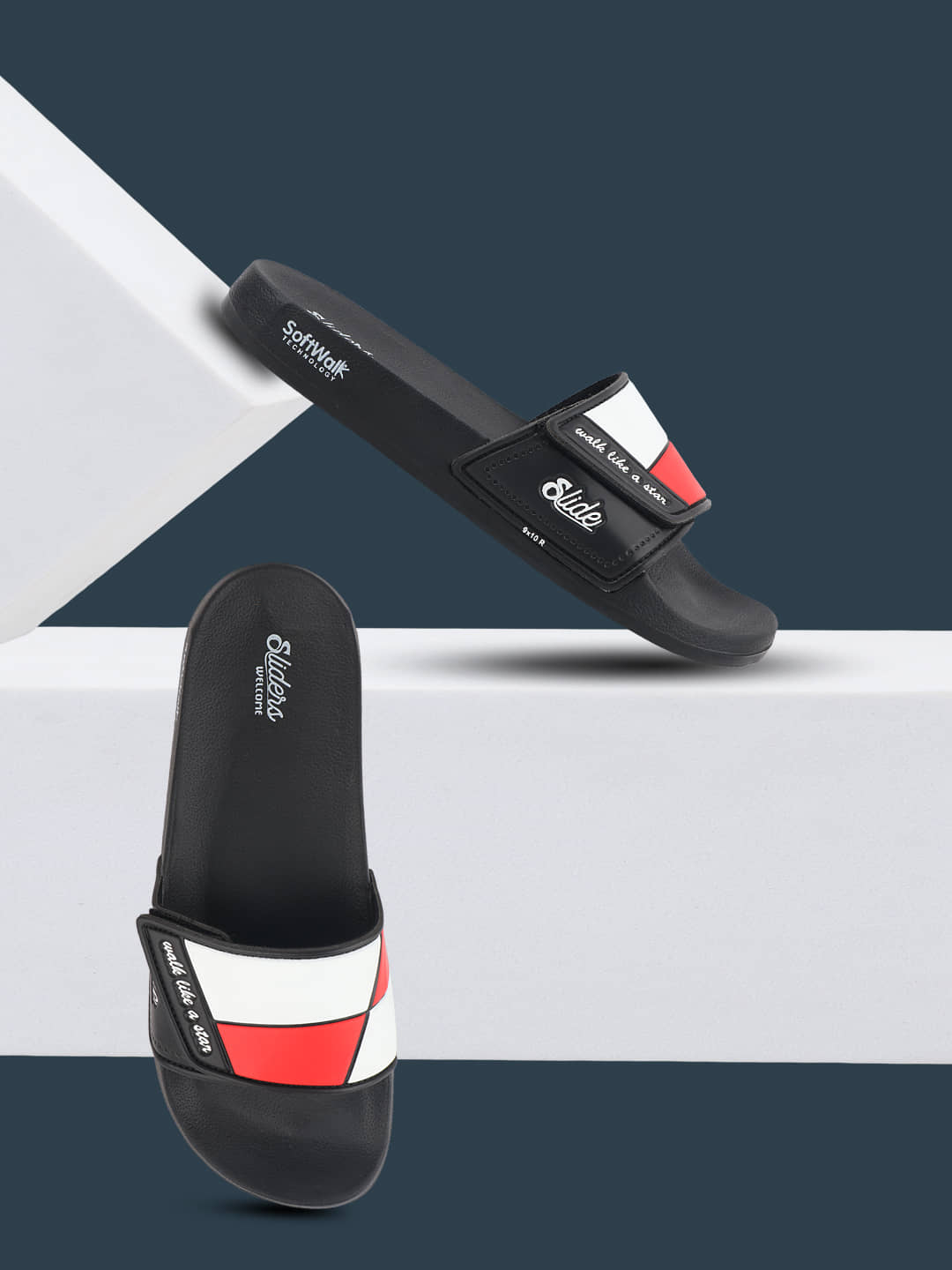 Welcome Black Men's Slide Flip Flop
