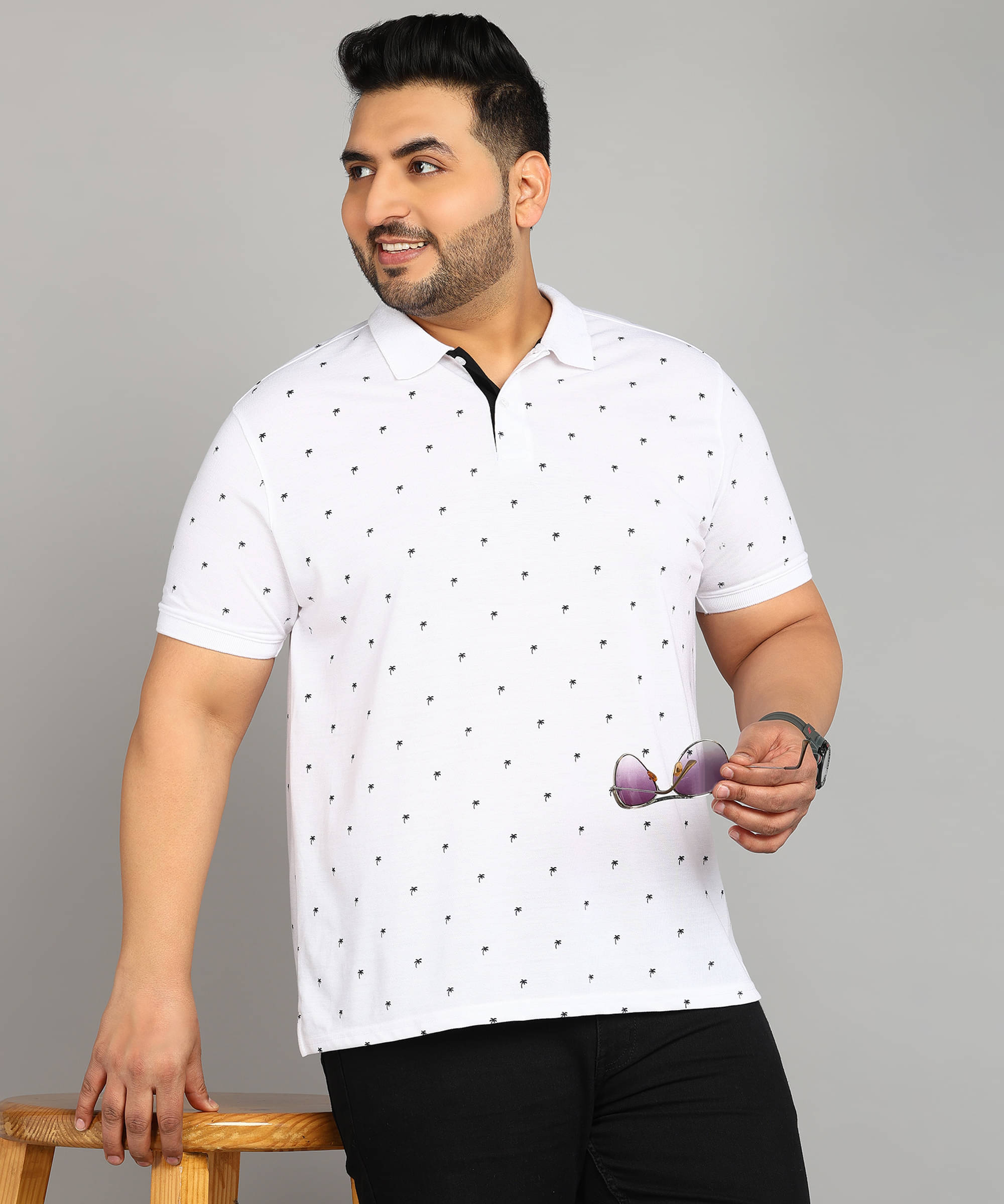 XFOX Pack of 1 Cotton Regular Fit Printed Half Sleeves Men's Polo T Shirt ( White )     			XFOX Pack of 1 Cotton Regular Fit Printed Half Sleeves Men's Polo T Shirt ( White )