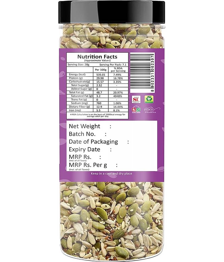 YUM YUM 6 in 1 Seeds Mix 200g | Healthy Edible Seeds Diet Snacks | Natural Roasted Seed