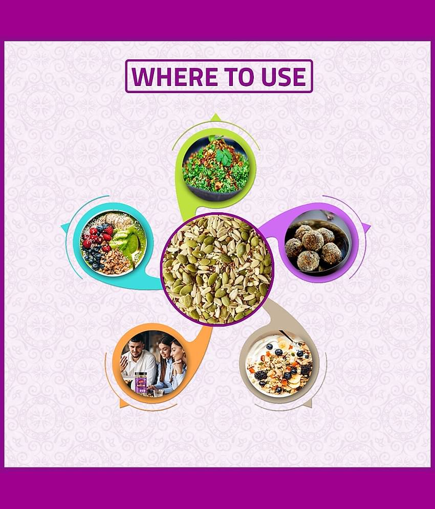 YUM YUM 6 in 1 Seeds Mix 200g | Healthy Edible Seeds Diet Snacks | Natural Roasted Seed