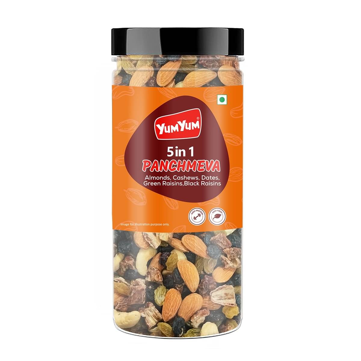 YUM YUM Mix Dry Fruits - Panchmeva - Almond,Cashew,Dates,Black Raisin,Green Raisin 400g- (400 g) YUM YUM Mix Dry Fruits - Panchmeva - Almond,Cashew,Dates,Black Raisin,Green Raisin 400g- (400 g)