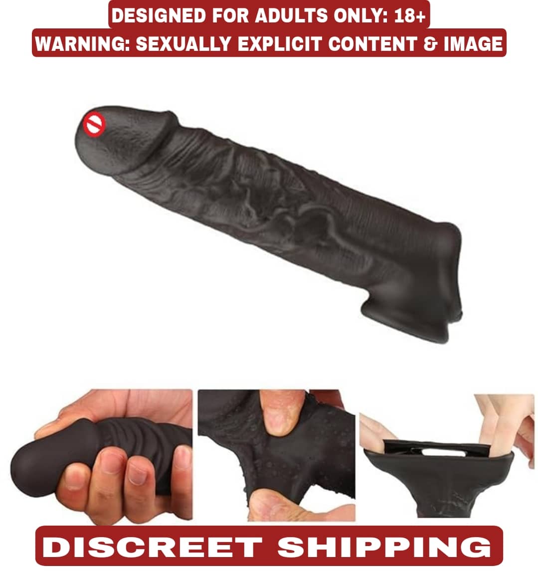 6.5 Inch Jumbo Head Condoom Double Hole Liquid Silicone Penis Sleeve For Men By Kamahouse(LOW PRICE SEX TOY)