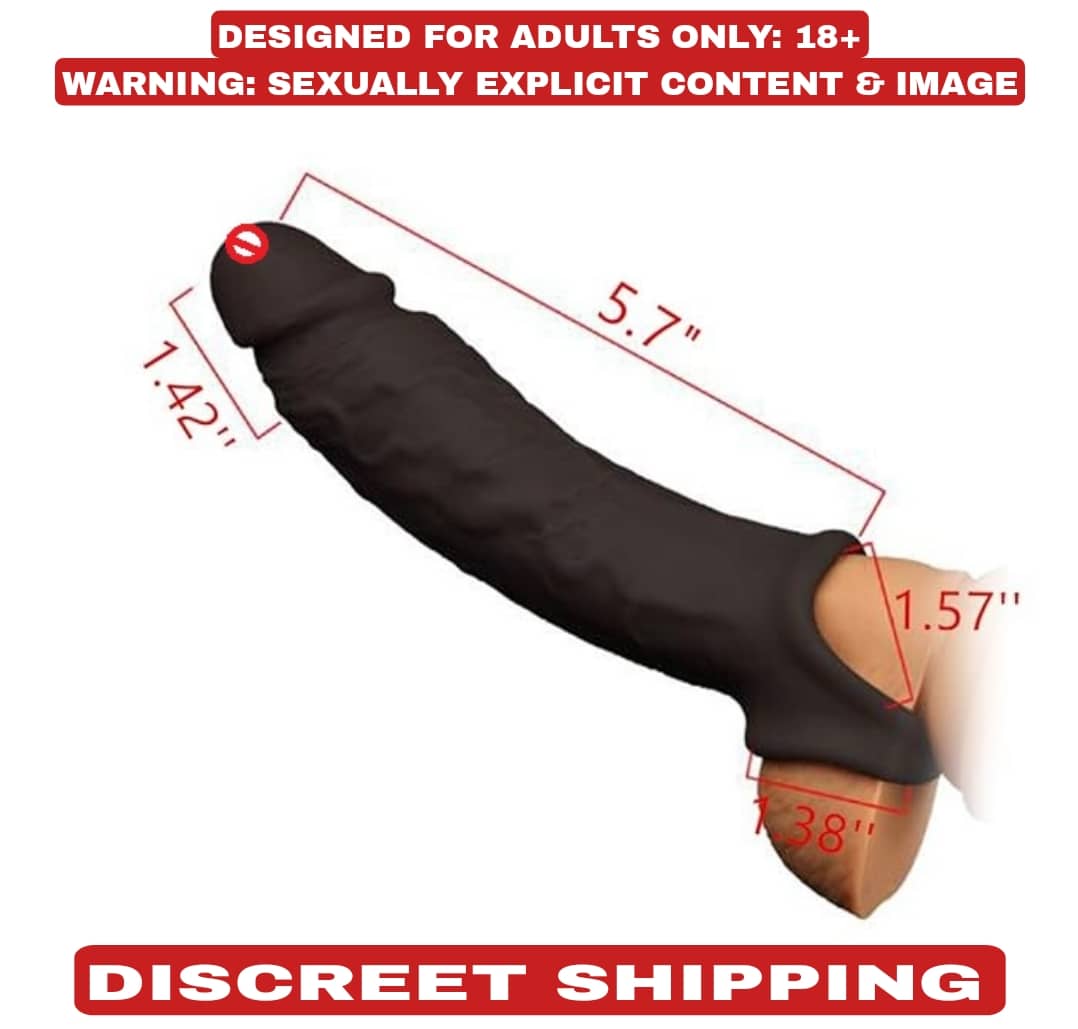 6.5 Inch Jumbo Head Condoom Double Hole Liquid Silicone Penis Sleeve For Men By Kamahouse(LOW PRICE SEX TOY)