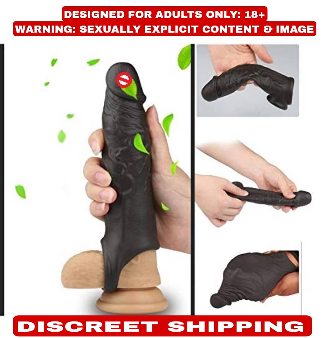 6.5 Inch Jumbo Head Condoom Double Hole Liquid Silicone Penis Sleeve For Men By Kamahouse(LOW PRICE SEX TOY)
