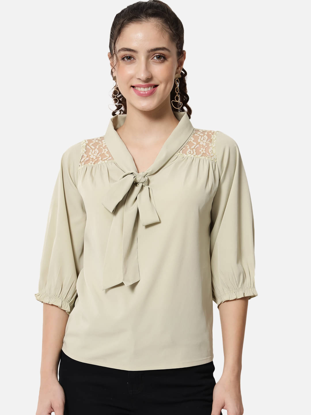 ALL WAYS YOU Women's Crepe Regular Top ( Beige ) ALL WAYS YOU Women's Crepe Regular Top ( Beige )