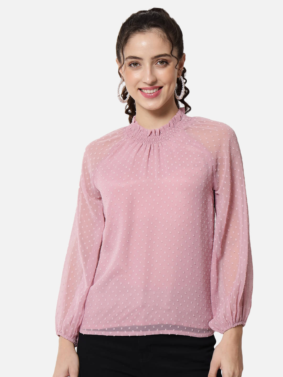     			ALL WAYS YOU Women's Georgette Regular Top ( Pink )