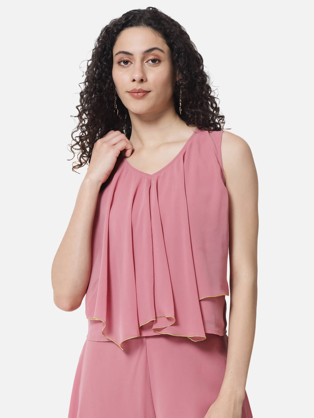     			ALL WAYS YOU Women's Georgette Regular Top ( Pink )