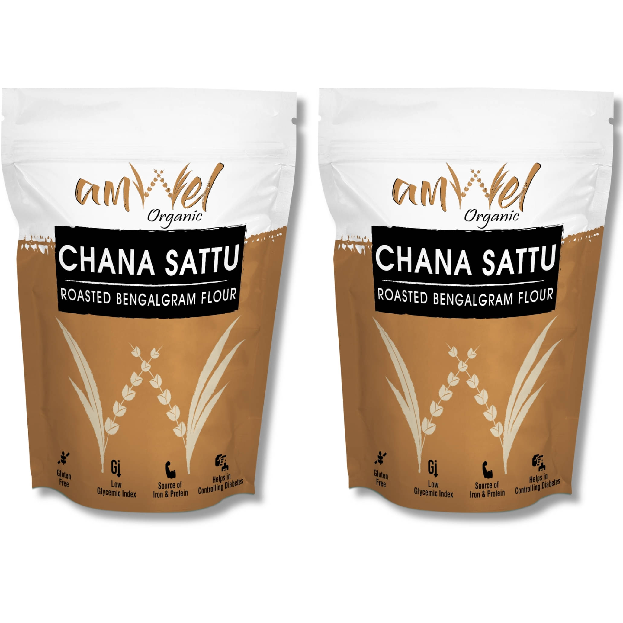 Amwel Chana Sattu | Roasted Bengal Gram Flour | Gluten Free Low GI  900 gm Pack of 2     			Amwel Chana Sattu | Roasted Bengal Gram Flour | Gluten Free Low GI  900 gm Pack of 2