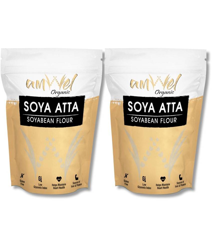 Amwel Soya Atta | Soyabean Flour | High Protein and Fiber Rich 900 gm Pack of 2 Amwel Soya Atta | Soyabean Flour | High Protein and Fiber Rich 900 gm Pack of 2