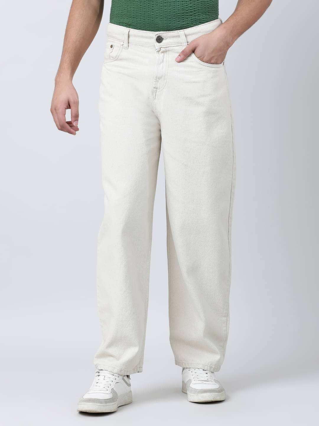 Bene Kleed Men Mid-Rise Baggy Fit Cotton Jeans Bene Kleed Men Mid-Rise Baggy Fit Cotton Jeans