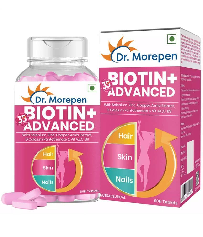 Dr. Morepen Biotin+ Advanced for Hair Growth, Skin & Nails Health (60 Tablets)