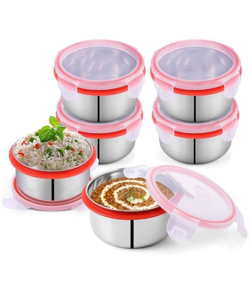 Kitcorner Stainless Steel Kitchen Containers/Tiffin/Lunch Box,350ml each (6U) Kitcorner Stainless Steel Kitchen Containers/Tiffin/Lunch Box,350ml each (6U)