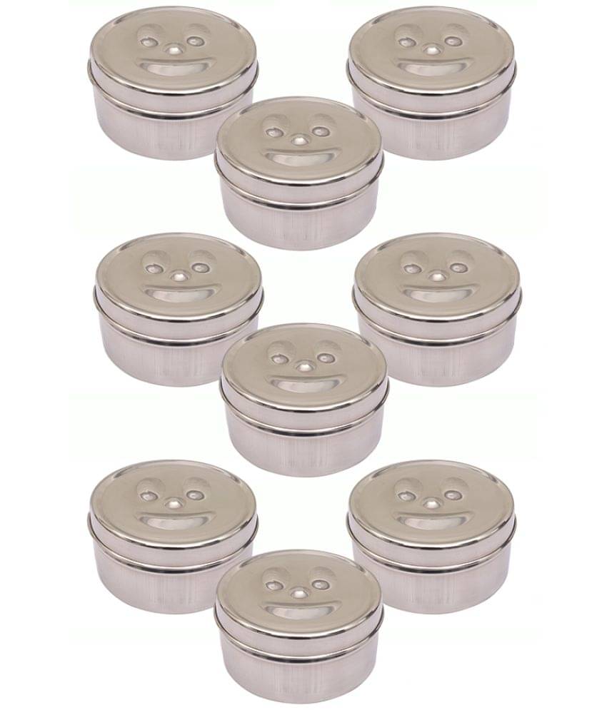     			Kitcorner Stainless Steel Kitchen Smiley Containers/Tiffin/Lunch Box,350ml each (9U)