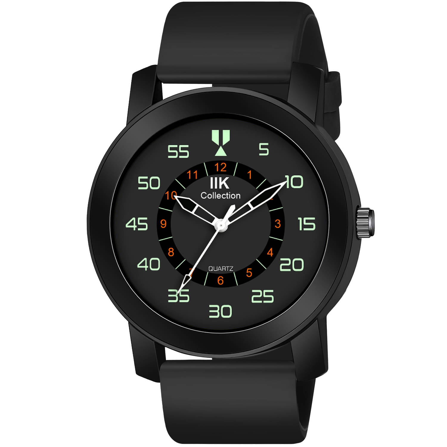     			IIK COLLECTION Black Silicon Analog Men's Watch