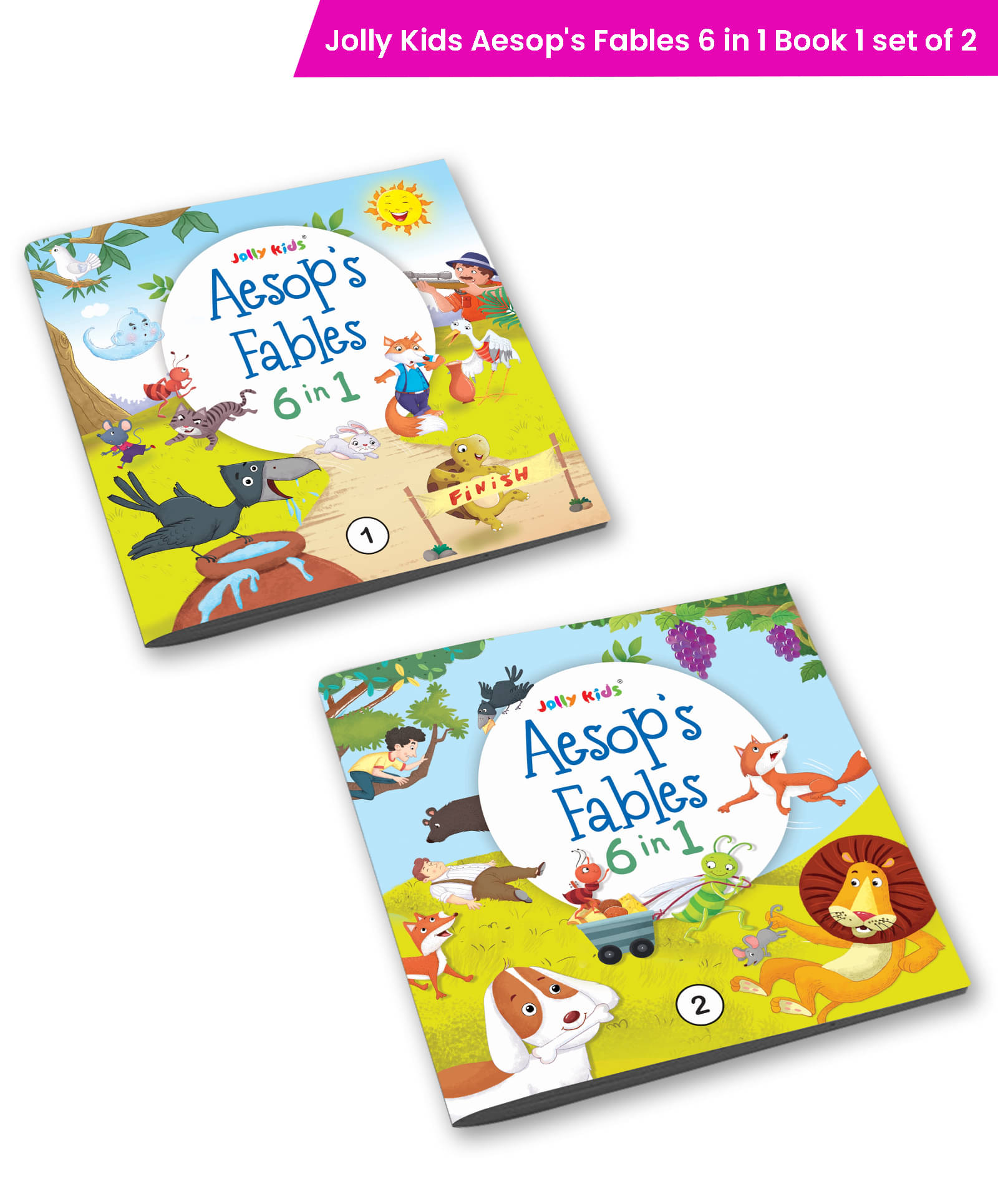 Jolly Kids A Collection of Aesop's Fables 6 in 1 Moral Stoeis Books for Children| Ages 3-6 Years| Set of 2 Jolly Kids A Collection of Aesop's Fables 6 in 1 Moral Stoeis Books for Children| Ages 3-6 Years| Set of 2