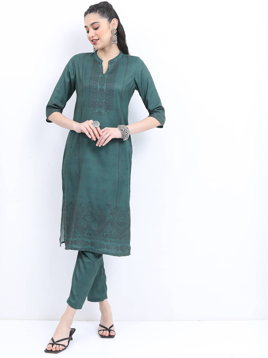 Ketch Polyester Printed Kurti With Pants Women's Stitched Salwar Suit - Green ( Pack of 1 ) Ketch Polyester Printed Kurti With Pants Women's Stitched Salwar Suit - Green ( Pack of 1 )
