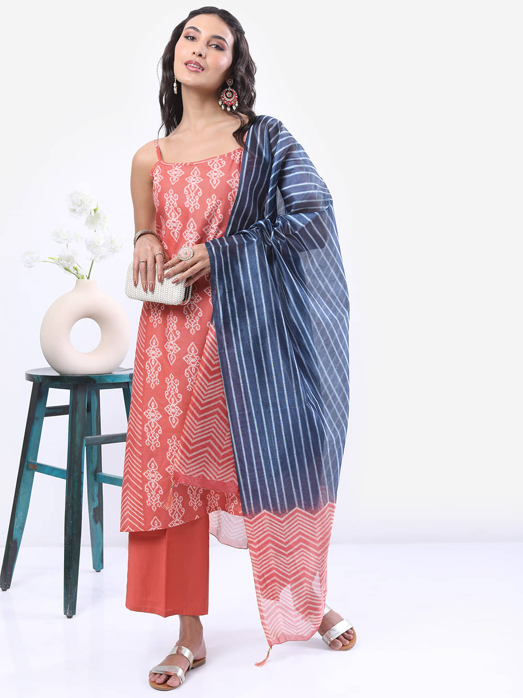 Ketch Polyester Printed Kurti With Palazzo Women's Stitched Salwar Suit - Rust ( Pack of 1 ) Ketch Polyester Printed Kurti With Palazzo Women's Stitched Salwar Suit - Rust ( Pack of 1 )