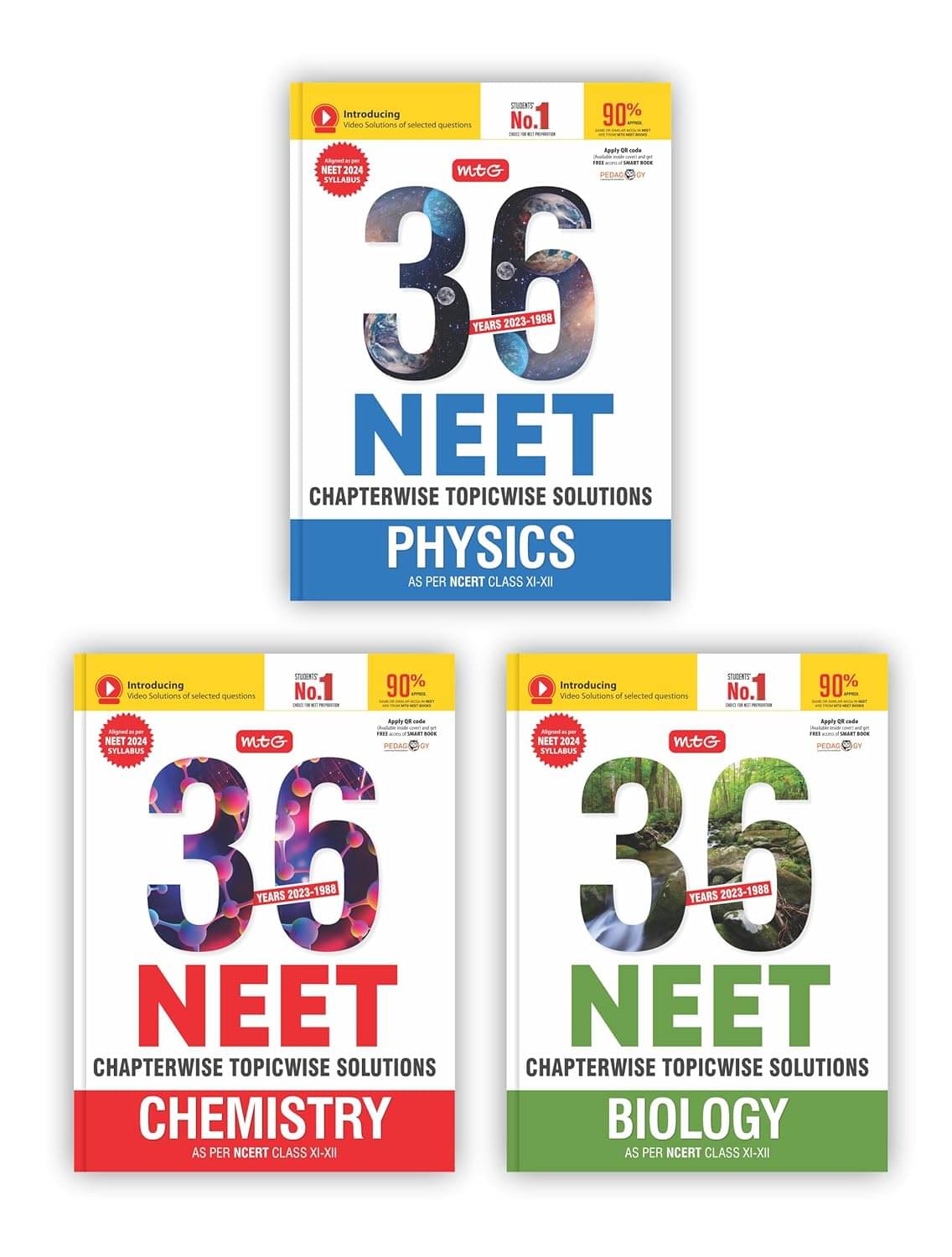     			MTG 36 Years NEET Previous Year Solved Question Papers with NEET PYQ Chapterwise Topicwise Solutions - Physics, Chemistry & Biology For NEET Exam 2024 As Per NMC NEET Rationalised Syllabus | Get Free access of Smart Book Paperback – 8 May 2023