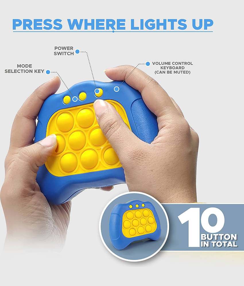 NHR Pop It Intelligence Game Toy with Light & Sound for Kids, Pop It Bubble Push Game, Pop It Game Toy, Pop It Toy, Pop It Musical Toy,Fast Push Popit Multi Level Pop It Toy (Blue)