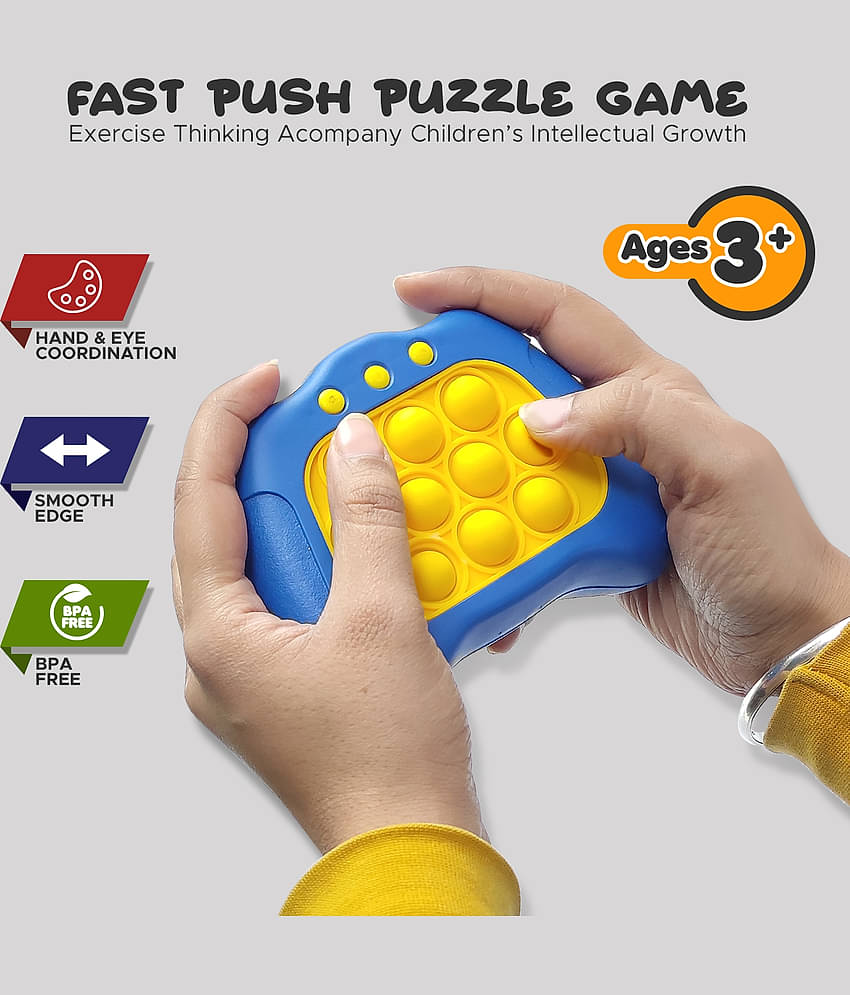 NHR Pop It Intelligence Game Toy with Light & Sound for Kids, Pop It Bubble Push Game, Pop It Game Toy, Pop It Toy, Pop It Musical Toy,Fast Push Popit Multi Level Pop It Toy (Blue)