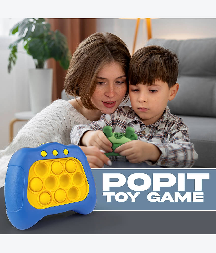 NHR Pop It Intelligence Game Toy with Light & Sound for Kids, Pop It Bubble Push Game, Pop It Game Toy, Pop It Toy, Pop It Musical Toy,Fast Push Popit Multi Level Pop It Toy (Blue)