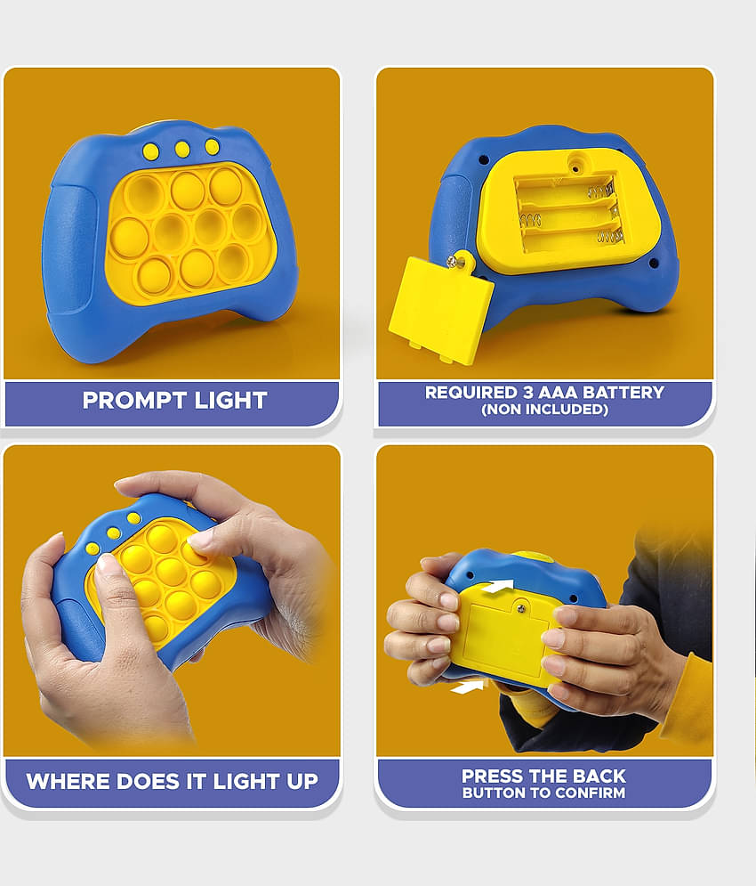 NHR Pop It Intelligence Game Toy with Light & Sound for Kids, Pop It Bubble Push Game, Pop It Game Toy, Pop It Toy, Pop It Musical Toy,Fast Push Popit Multi Level Pop It Toy (Blue)