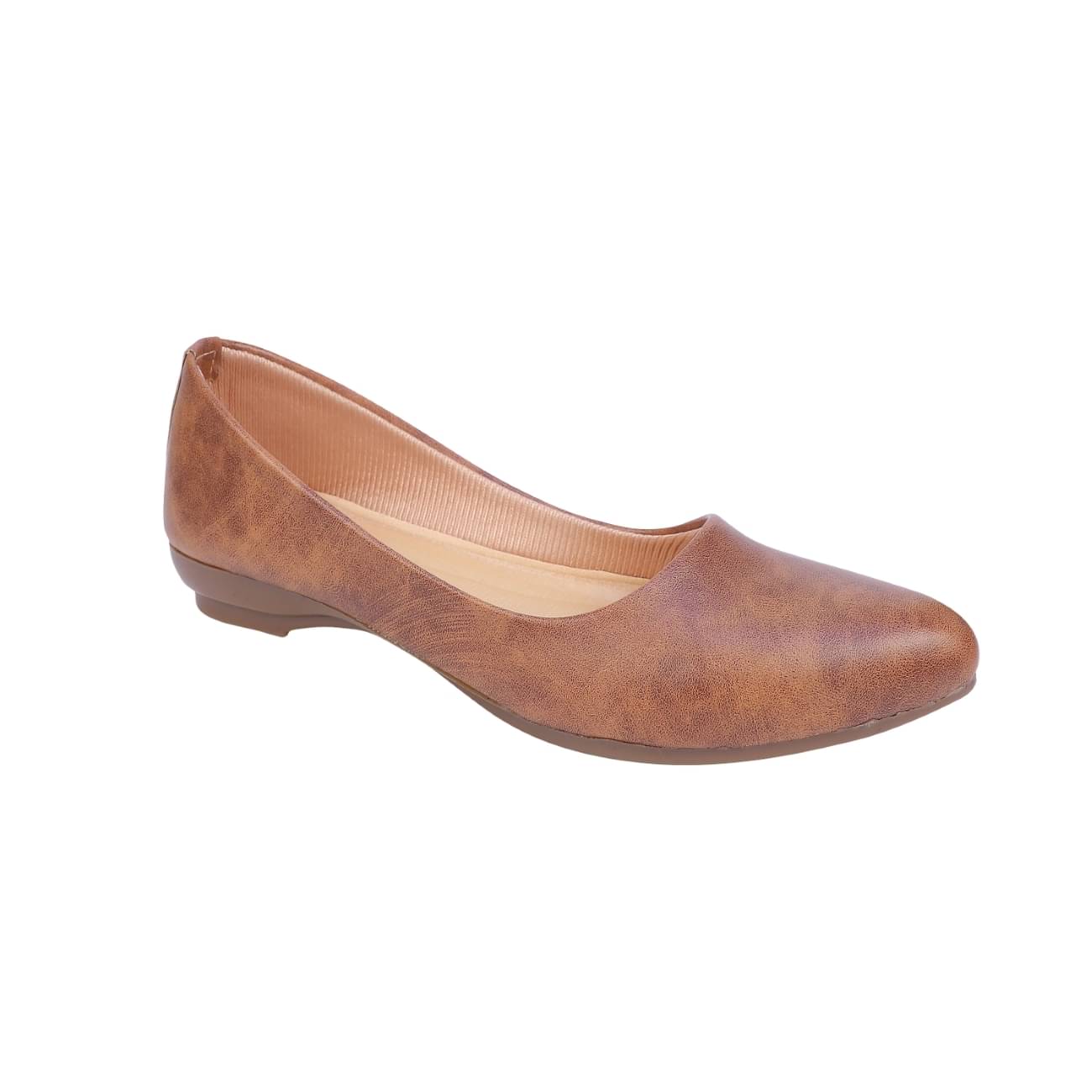 NATSHUZ Brown Women's Casual Ballerinas NATSHUZ Brown Women's Casual Ballerinas