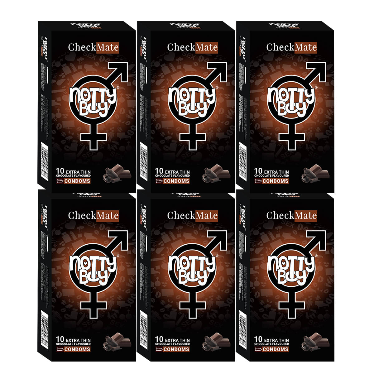 NottyBoy Delicious Chocolate Flavoured Extra Thin Condoms For Men - 60 Units NottyBoy Delicious Chocolate Flavoured Extra Thin Condoms For Men - 60 Units