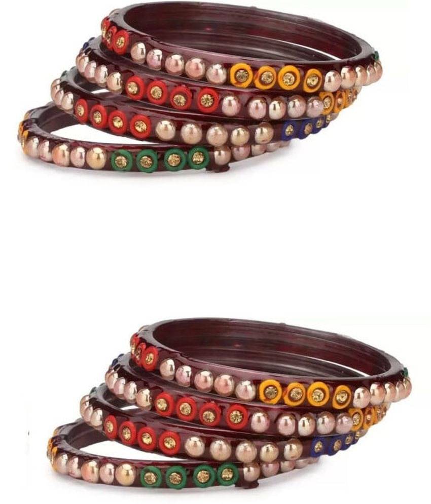 Somil Maroon Bangle ( Pack of 8 )     			Somil Maroon Bangle ( Pack of 8 )