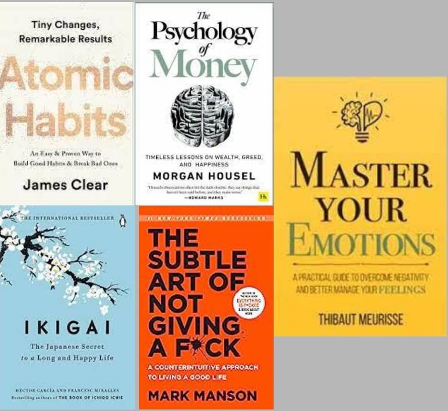     			The Psychology Of Money+Ikigai+The Subtle Art Of Not Giving+Atomic Habits + Master Your Emotion