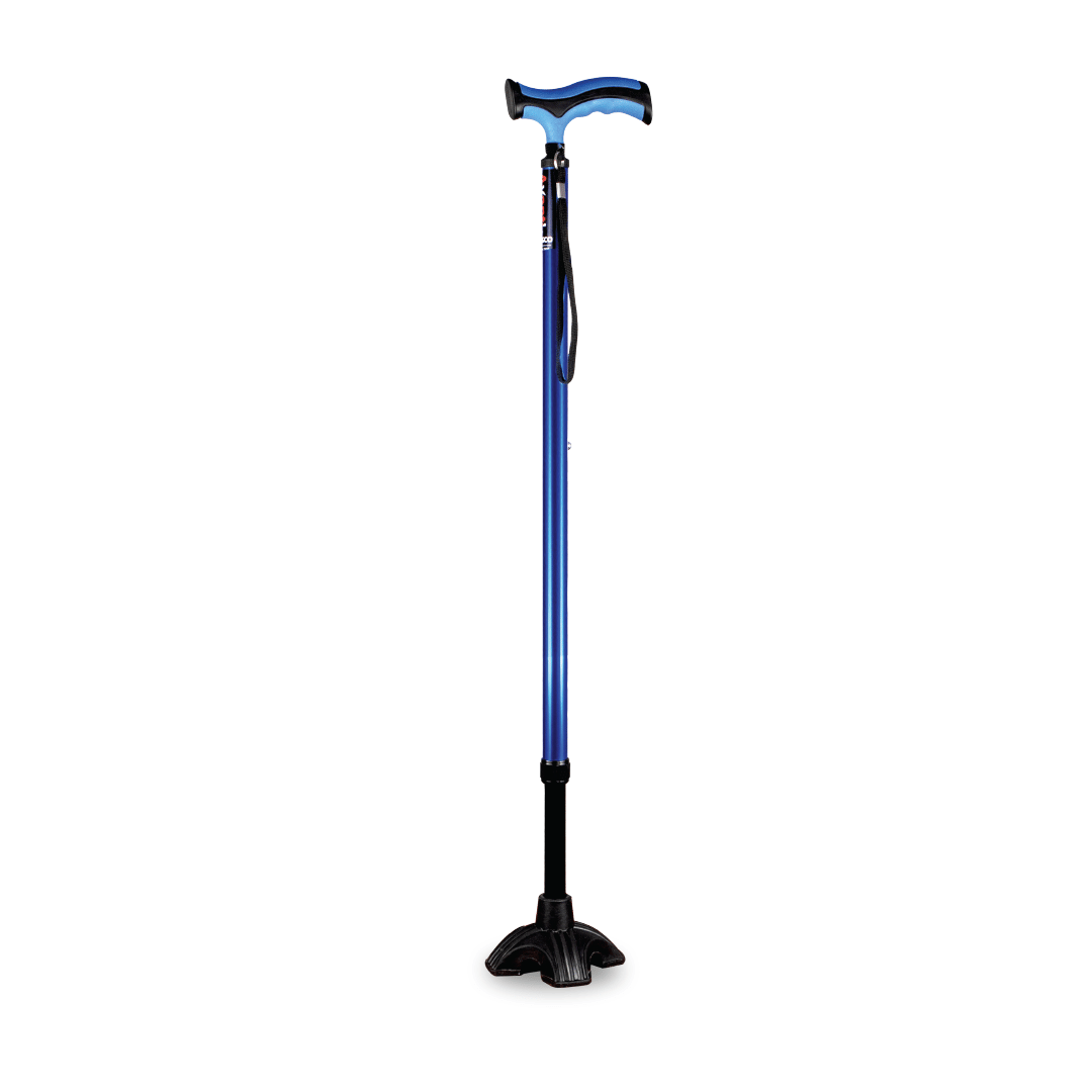     			Vissco Avanti Plus - T Shape Aluminum Stick, Lightweight Walking Stick, Adjustable Height, Wide Base for Balance (Blue)