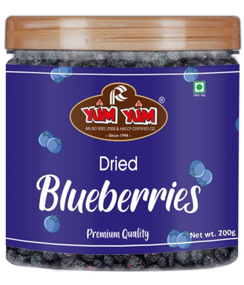YUM YUM Premium American Whole Dried Blueberries 200g Jar Blueberry (200 g)     			YUM YUM Premium American Whole Dried Blueberries 200g Jar Blueberry (200 g)