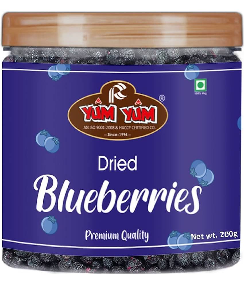 YUM YUM Premium American Whole Dried Blueberries 200g Jar Blueberry (200 g)