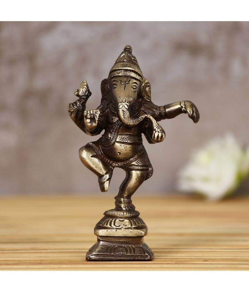 eCraftIndia Bronze-Toned Brass Handcrafted Dancing Lord Ganesha Idol eCraftIndia Bronze-Toned Brass Handcrafted Dancing Lord Ganesha Idol