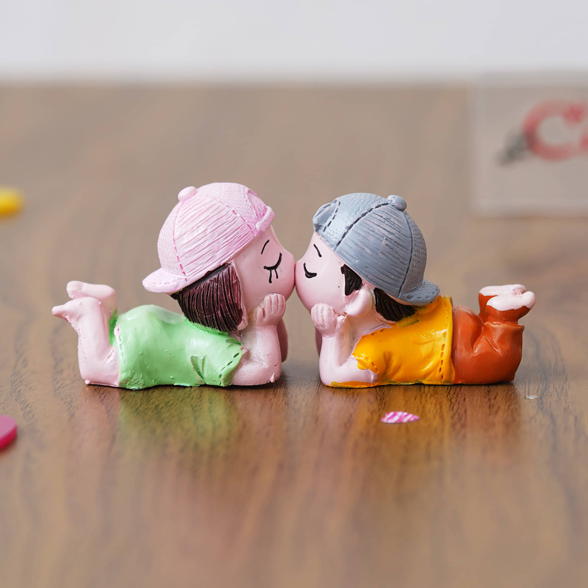 eCraftIndia Orange Couple Statue Figurine Showpiece eCraftIndia Orange Couple Statue Figurine Showpiece