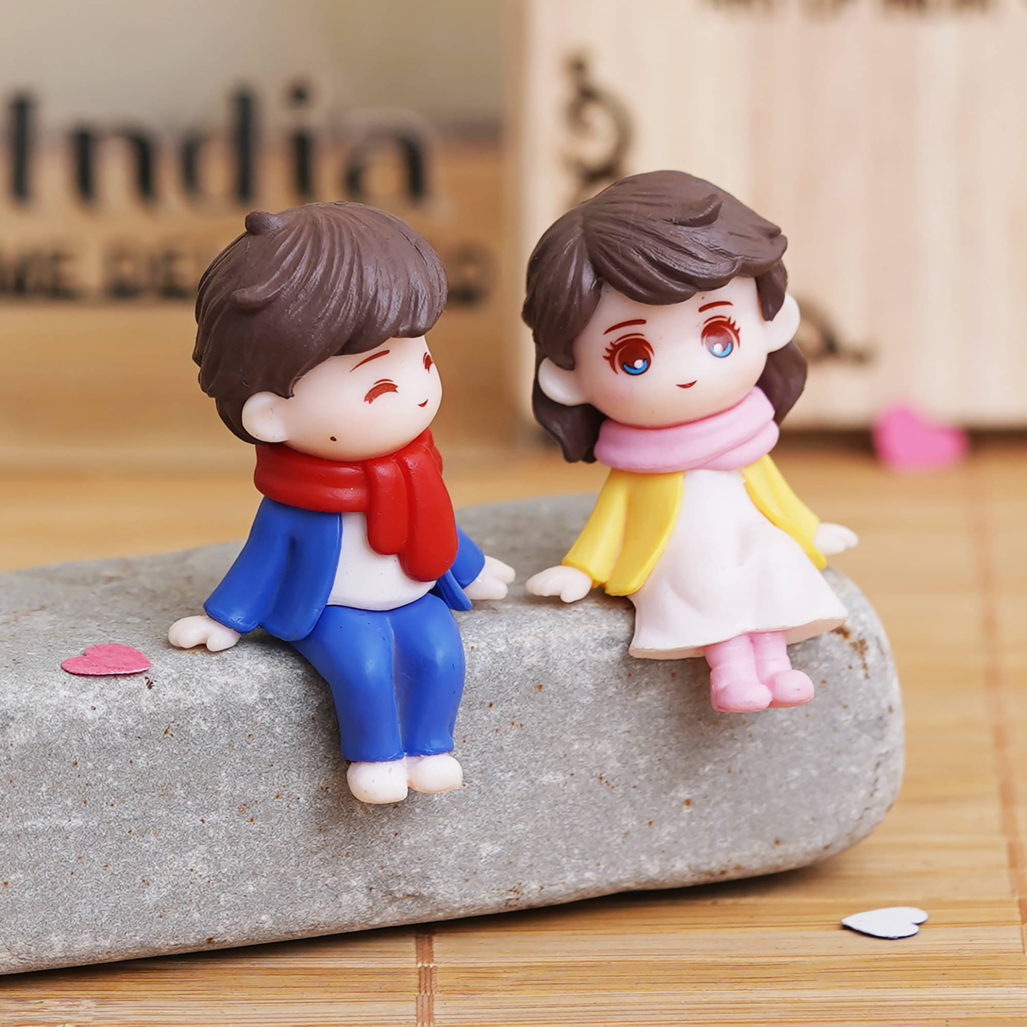 eCraftIndia Blue & Pink 2 Pieces Lovely Couple Statue Figurine Showpiece     			eCraftIndia Blue & Pink 2 Pieces Lovely Couple Statue Figurine Showpiece