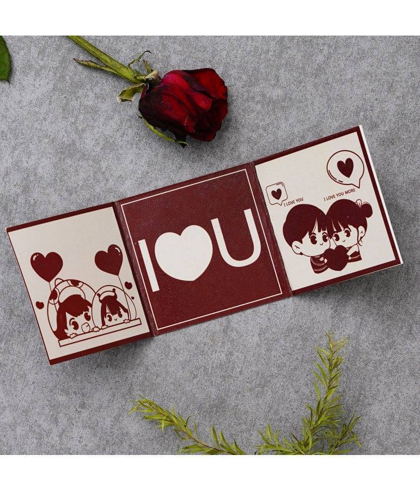     			eCraftIndia Red & White I Love You Valentine Card Gift Set