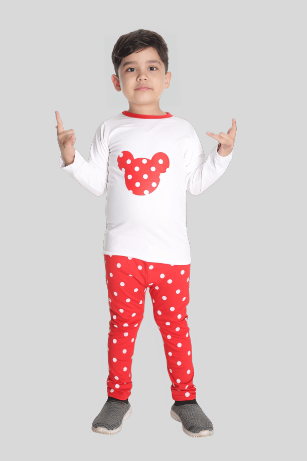 s muktar garments Pack of 1 Boys Cotton T-Shirt & Pants Set ( White )