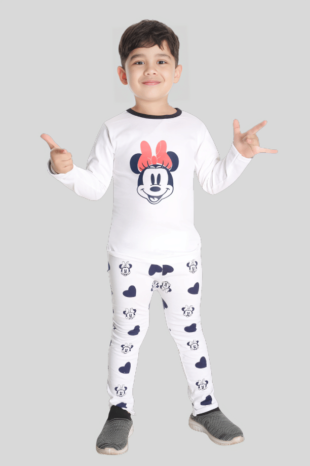 s muktar garments Pack of 1 Boys Cotton T-Shirt & Pants Set ( White )