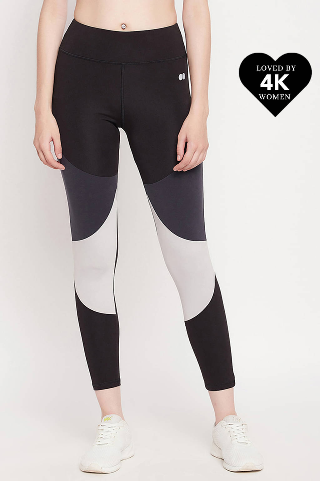     			Clovia Black Polyester Solid Tights - Single