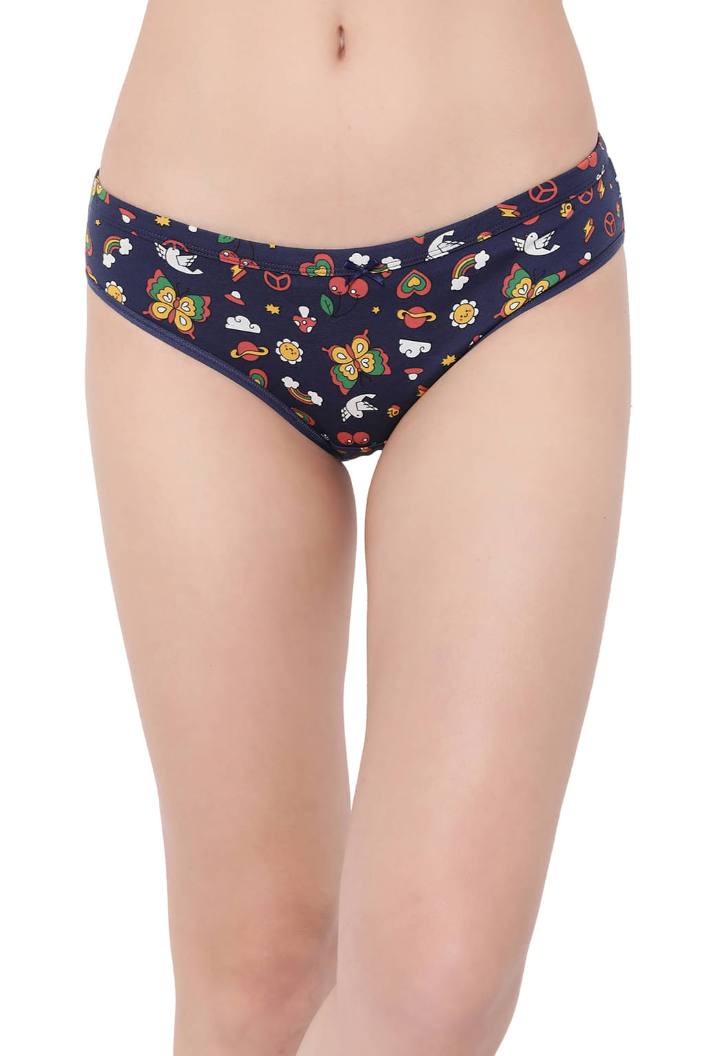     			Clovia Cotton Printed Women's Bikini ( Blue )