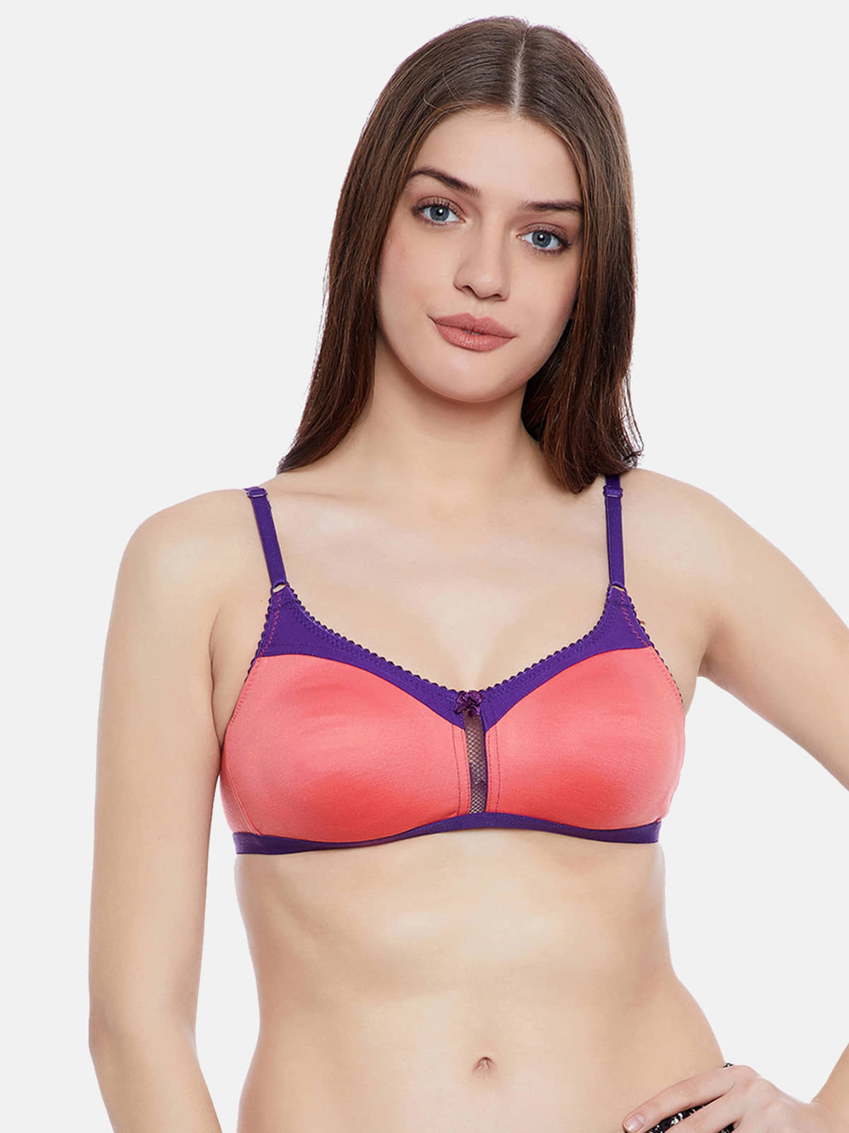 Clovia Cotton Non Padded Women's T-Shirt Bra ( Coral )