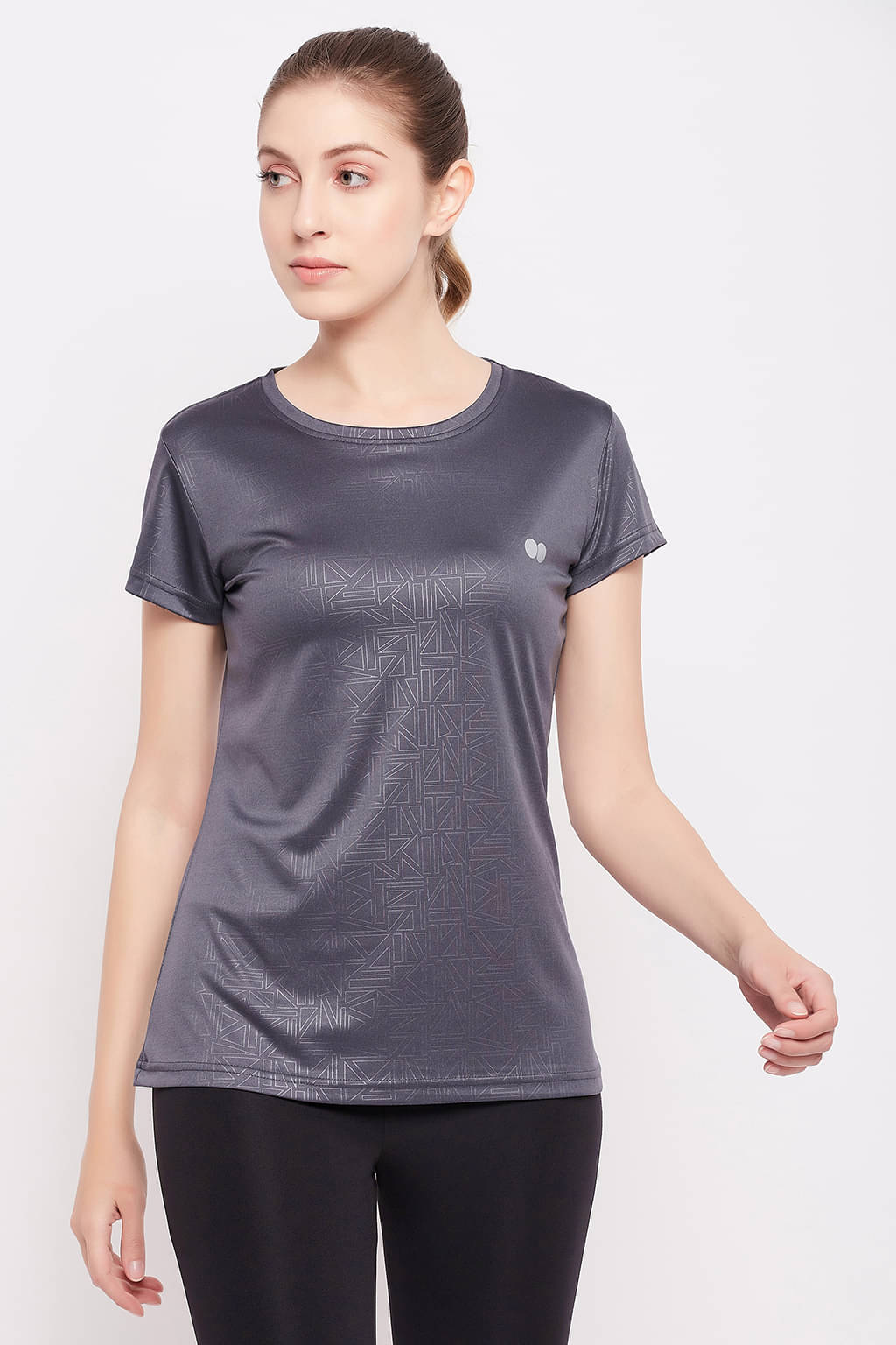     			Clovia Grey Polyester Tees - Single
