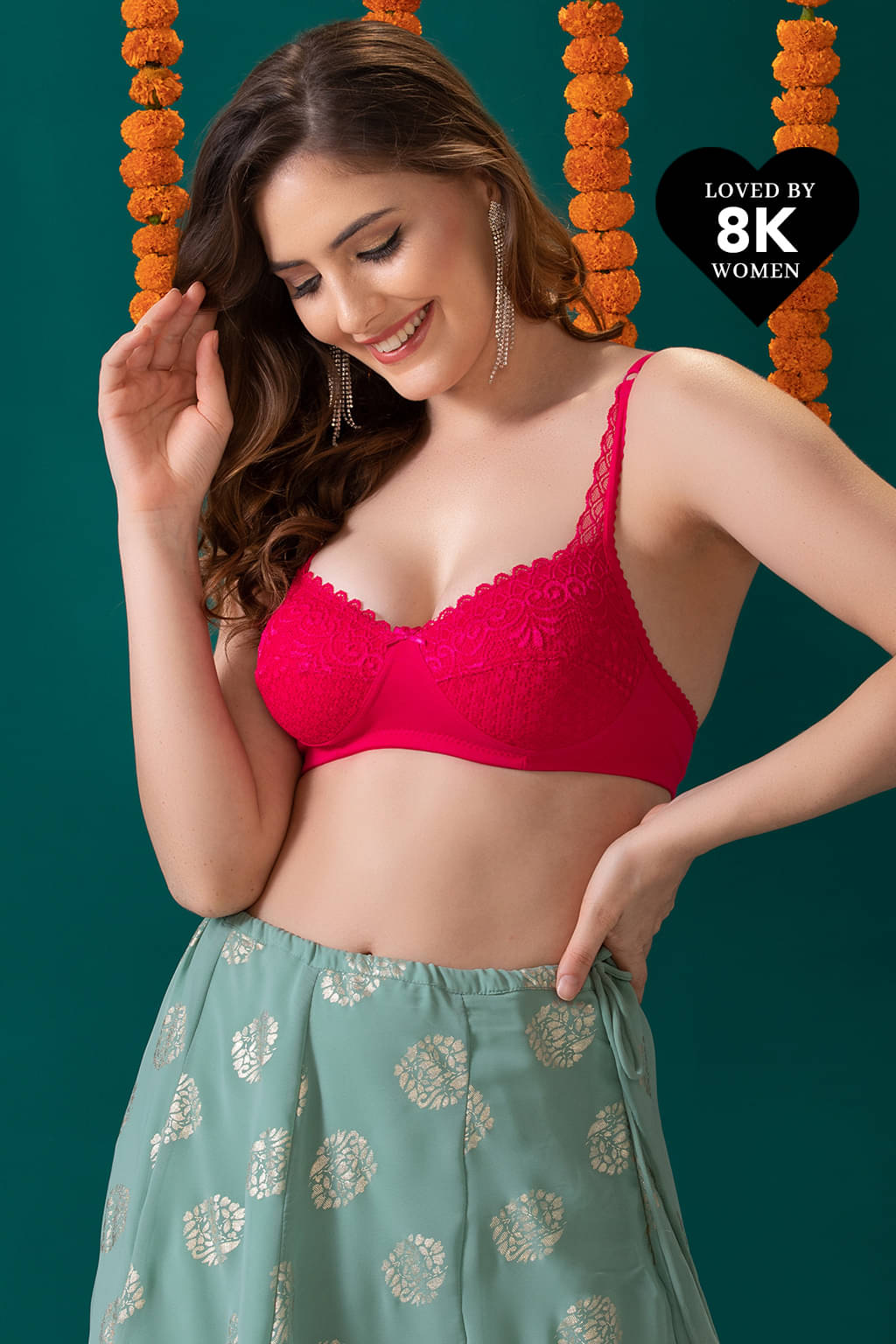     			Clovia Nylon Non Padded Women's Everyday Bra ( Pink )