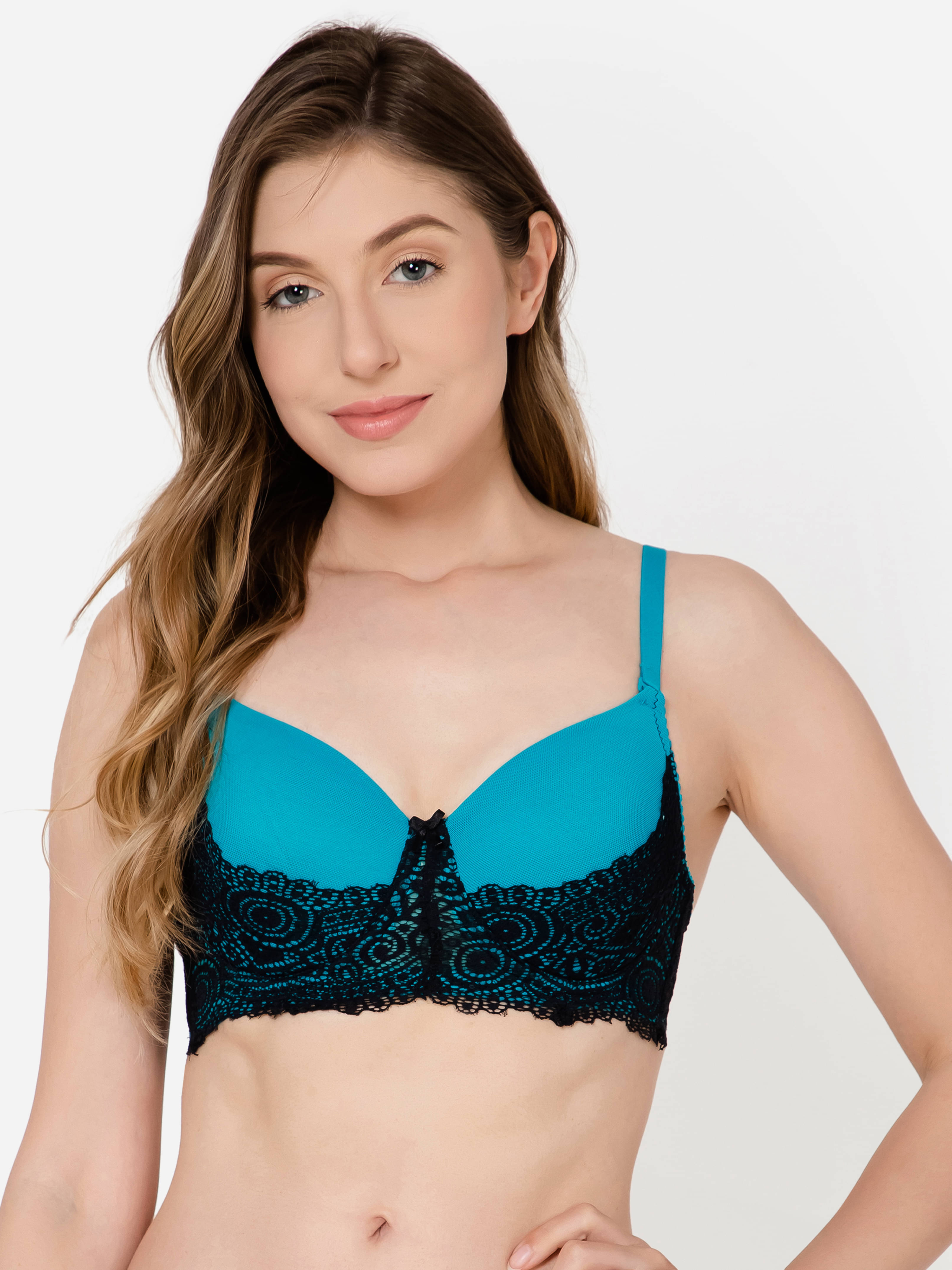     			Clovia Nylon Heavily Padded Women's Convertable Bra ( Teal )