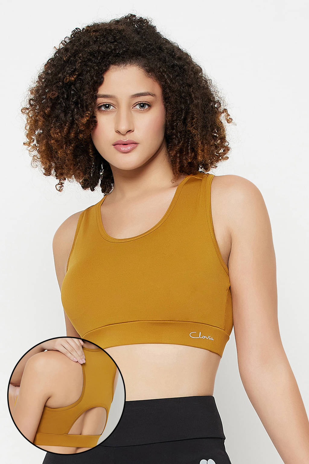 Clovia Yellow Polyester Removable Padding Women's Sports Bra ( Pack of 1 ) Clovia Yellow Polyester Removable Padding Women's Sports Bra ( Pack of 1 )