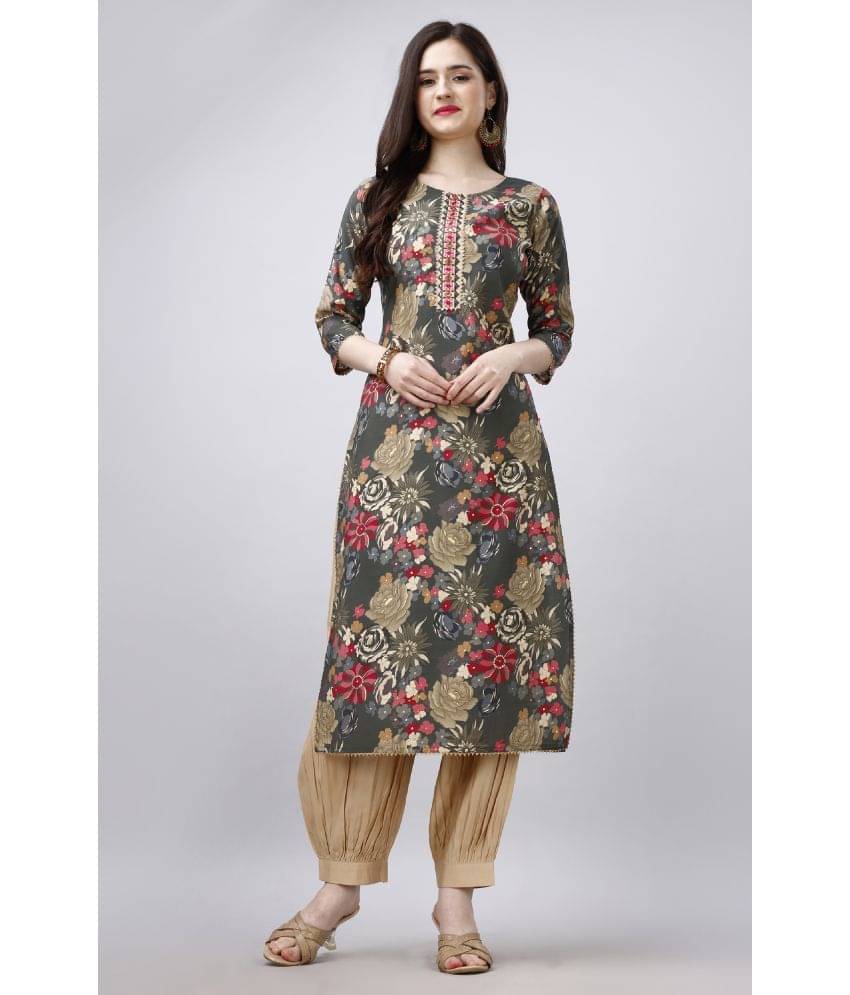 MOJILAA Viscose Printed Kurti With Salwar Women's Stitched Salwar Suit - Green ( Pack of 1 ) MOJILAA Viscose Printed Kurti With Salwar Women's Stitched Salwar Suit - Green ( Pack of 1 )